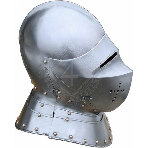 제네릭 할로윈 용품Generic SCA HNB 14 Gauge Steel Medieval Tournament Armet Battle Close Helmet Halloween Costume