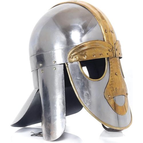 제네릭 할로윈 용품Generic Viking Helmet Norman Medieval Face Helmet Antique Viking Gift Item Spectacle Armour Helmet Halloween Party Costumes By MEDIEVAL EXPORTS