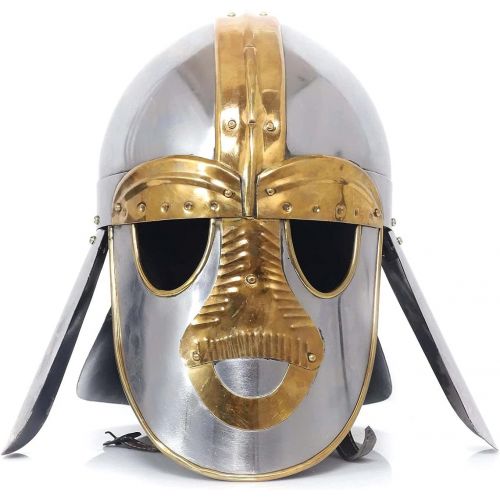 제네릭 할로윈 용품Generic Viking Helmet Norman Medieval Face Helmet Antique Viking Gift Item Spectacle Armour Helmet Halloween Party Costumes By MEDIEVAL EXPORTS