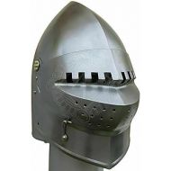 할로윈 용품Generic GlobalMart 18G Medieval houndskull bascinet Helmet With Leather Liner helmet Halloween gift Halloween costume