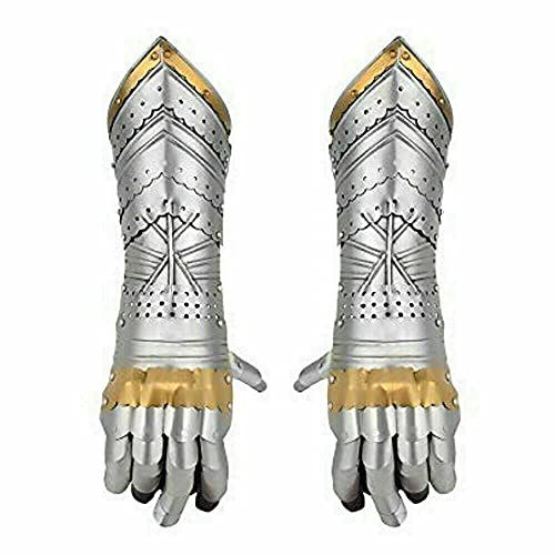 제네릭 할로윈 용품Generic GlobalMart Gauntlet Gloves Armor Pair w Brass Accents - Medieval Knight Hal Halloween Costume