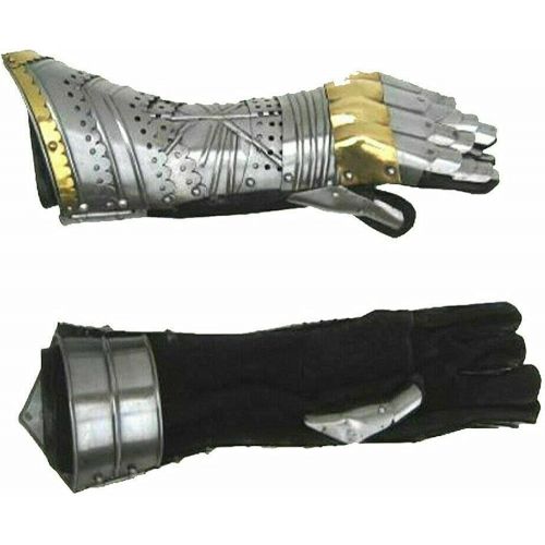 제네릭 할로윈 용품Generic GlobalMart Gauntlet Gloves Armor Pair w Brass Accents - Medieval Knight Hal Halloween Costume