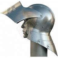 Generic 18 gauge Steel Medieval Knight Fantasy Sallet Helmet Halloween Costume