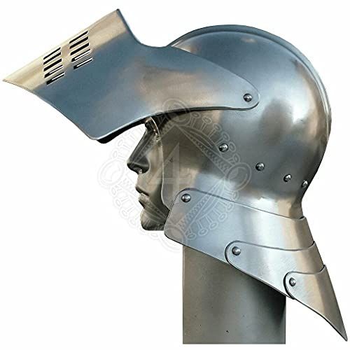 제네릭 할로윈 용품Generic 18 gauge Steel Medieval Knight Fantasy Sallet Helmet Halloween Costume
