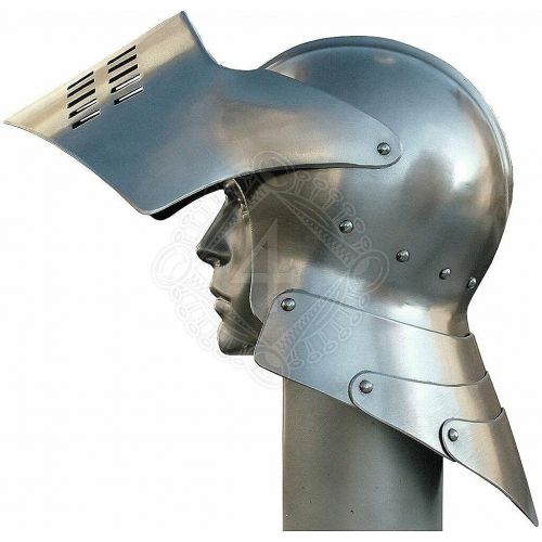 제네릭 할로윈 용품Generic 18 gauge Steel Medieval Knight Fantasy Sallet Helmet Halloween Costume