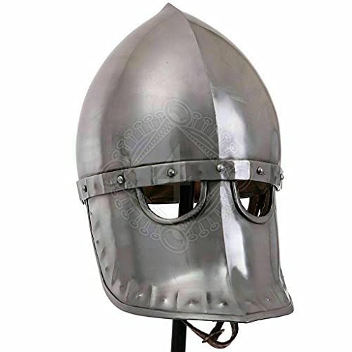 제네릭 할로윈 용품Generic GlobalMart 18GA SCA LARP Medieval Knight Battle Armor Nasal Norman Helmet Viking Helmet Halloween costume