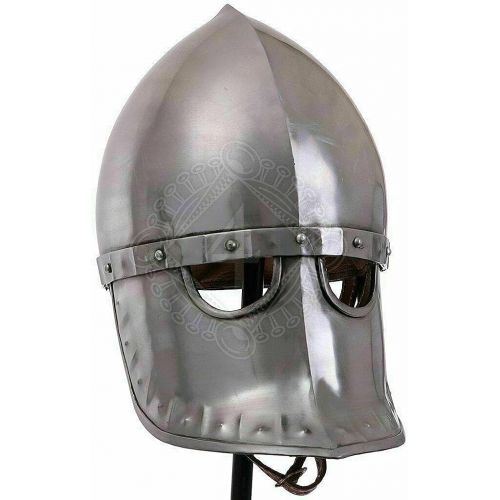 제네릭 할로윈 용품Generic GlobalMart 18GA SCA LARP Medieval Knight Battle Armor Nasal Norman Helmet Viking Helmet Halloween costume