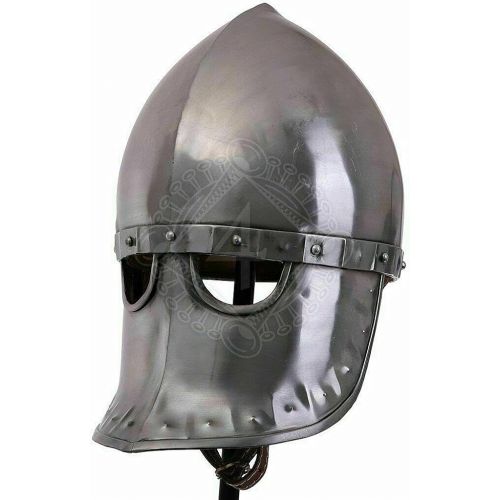 제네릭 할로윈 용품Generic GlobalMart 18GA SCA LARP Medieval Knight Battle Armor Nasal Norman Helmet Viking Helmet Halloween costume