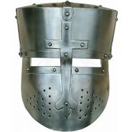 Generic 18 gauge Steel Medieval Knights Early Crusader Great Helmet Halloween Costume