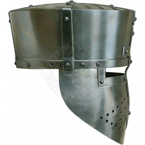 제네릭 할로윈 용품Generic 18 gauge Steel Medieval Knights Early Crusader Great Helmet Halloween Costume