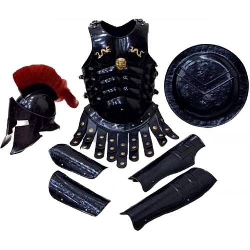 제네릭 할로윈 용품Generic Medieval Muscle Body Armor Jacket Set With 300 Spartan Helmet Red Plume Armor Halloween Costume