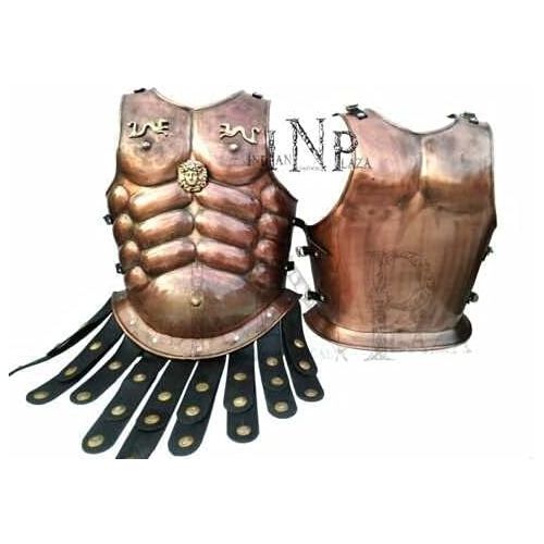 제네릭 할로윈 용품Generic GlobalMart GREAT King Leonidas Medieval 300 Spartan Helmet, Shield, Arm & Leg Guard Muscle Halloween Costume