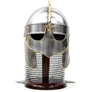 Generic Kasmiartgallery Halloween Medieval Viking Helmet with Chain Mail Crusader Helmet Warrior Armor Knight Helmet 18g