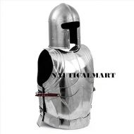 할로윈 용품Generic T-Face Medieval Barbute 15th Century Armour Helmet | Costume Props for Larpers | Costume with Helmet | Halloween Party Wearable Silver
