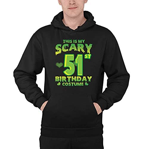 제네릭 할로윈 용품Generic Funny THIS IS MY SCARY ST 51 BIRTHDAY COSTUME Present For Birthday,Anniversary,Halloween S Black Pullover Hoodie Sweatshirt