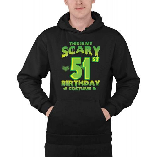 제네릭 할로윈 용품Generic Funny THIS IS MY SCARY ST 51 BIRTHDAY COSTUME Present For Birthday,Anniversary,Halloween S Black Pullover Hoodie Sweatshirt