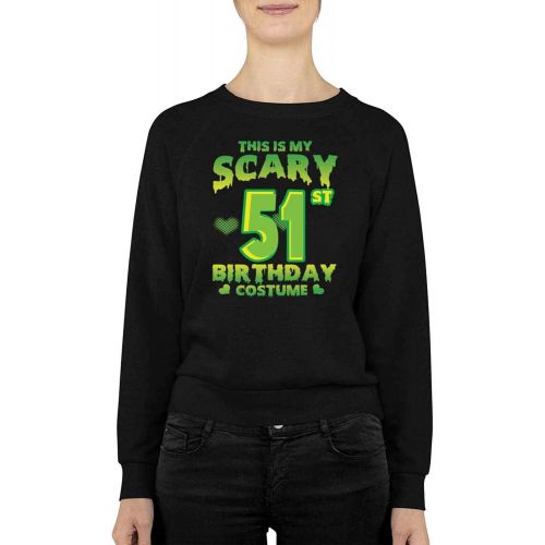 제네릭 할로윈 용품Generic Funny THIS IS MY SCARY ST 51 BIRTHDAY COSTUME Present For Birthday,Anniversary,Halloween S Black Crewneck Pullover Sweatshirt