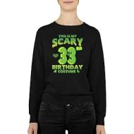 Generic Funny E8b THIS IS MY SCARY RD BIRTHDAY COSTUME Present For Birthday,Anniversary,Halloween S Black Crewneck Pullover Sweatshirt