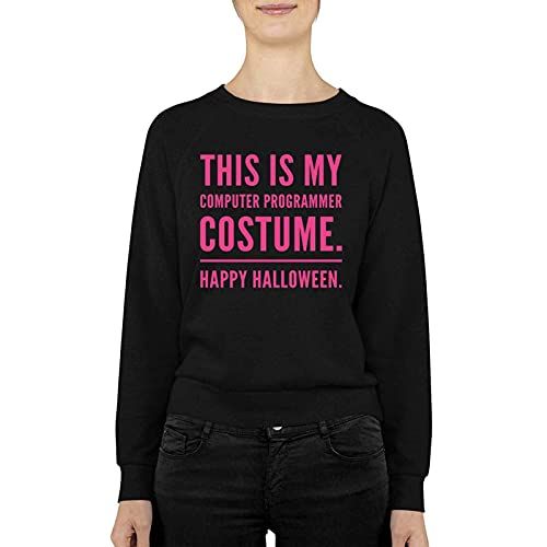 제네릭 할로윈 용품Generic Funny THIS IS MY COMPUTER PROGRAMMER COSTUME HAPPY HALLOWEEN Present For Birthday,Anniversary,All Souls Day S Black Crewneck Pullover Sweatshirt