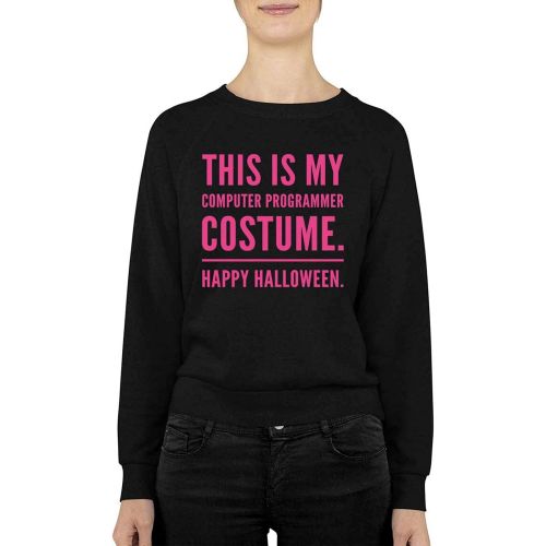 제네릭 할로윈 용품Generic Funny THIS IS MY COMPUTER PROGRAMMER COSTUME HAPPY HALLOWEEN Present For Birthday,Anniversary,All Souls Day S Black Crewneck Pullover Sweatshirt