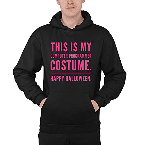 제네릭 할로윈 용품Generic Funny THIS IS MY COMPUTER PROGRAMMER COSTUME HAPPY HALLOWEEN Present For Birthday,Anniversary,All Souls Day S Black Pullover Hoodie Sweatshirt