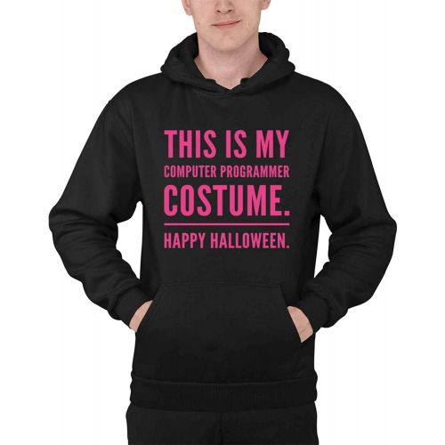 제네릭 할로윈 용품Generic Funny THIS IS MY COMPUTER PROGRAMMER COSTUME HAPPY HALLOWEEN Present For Birthday,Anniversary,All Souls Day S Black Pullover Hoodie Sweatshirt