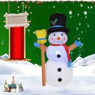 Generic 4/5/6 Ft Christmas Inflatables, Winter Santa Snowman Outside Decorations Clearance for Halloween, Thanksgiving, Outdoor Decor (Broom Snowman)