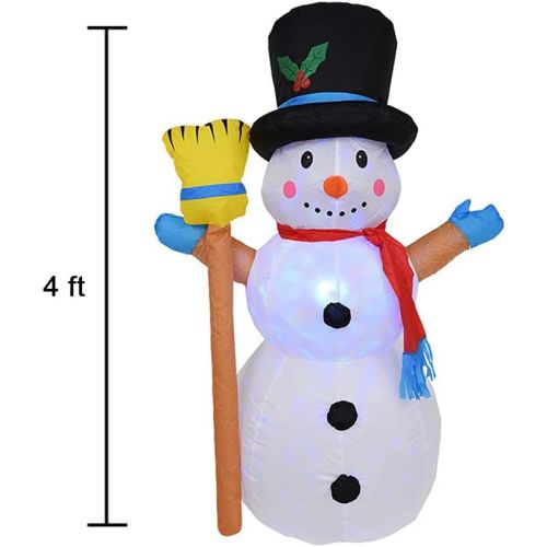 제네릭 할로윈 용품Generic 4/5/6 Ft Christmas Inflatables, Winter Santa Snowman Outside Decorations Clearance for Halloween, Thanksgiving, Outdoor Decor (Broom Snowman)