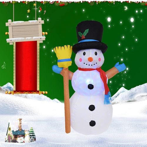 제네릭 할로윈 용품Generic 4/5/6 Ft Christmas Inflatables, Winter Santa Snowman Outside Decorations Clearance for Halloween, Thanksgiving, Outdoor Decor (Broom Snowman)