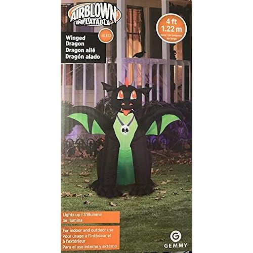 제네릭 할로윈 용품Generic Halloween Inflatable 4 Winged Black/Green Dragon & 3 Repair Patches