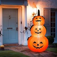 Generic Mayjooy 6FT Halloween Inflatable Pumpkin Combo Decor, Halloween Blow Up Decoration w/3 Stacked LED Lights for Lawn Yard Home Party, Outdoor Indoor Halloween Pumpkin Lamp