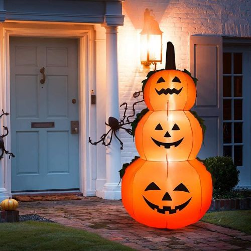 제네릭 할로윈 용품Generic Mayjooy 6FT Halloween Inflatable Pumpkin Combo Decor, Halloween Blow Up Decoration w/3 Stacked LED Lights for Lawn Yard Home Party, Outdoor Indoor Halloween Pumpkin Lamp