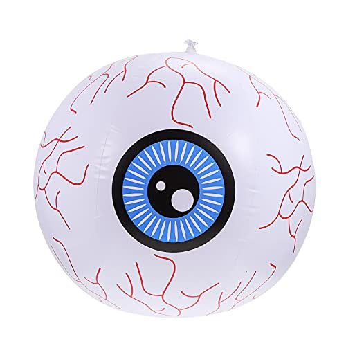 제네릭 할로윈 용품generic 1 Set Halloween Inflatable Eyeball Inflatable LED Light Up Eyeball LED Blow Up Lighted Decor for Halloween Outdoor Yard Lawn Decoration 16 Inch White