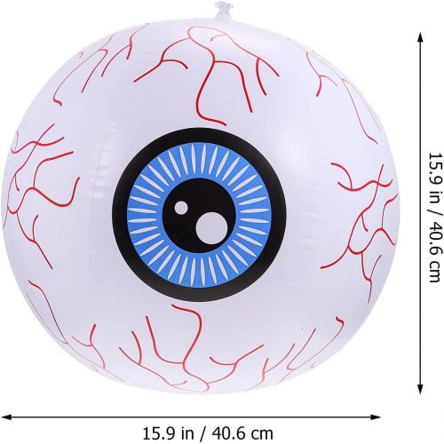 제네릭 할로윈 용품generic 1 Set Halloween Inflatable Eyeball Inflatable LED Light Up Eyeball LED Blow Up Lighted Decor for Halloween Outdoor Yard Lawn Decoration 16 Inch White