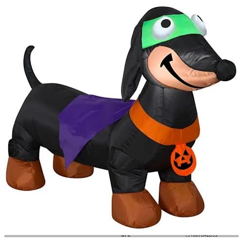 제네릭 할로윈 용품Generic Gemmy 4 Airblown Inflatable Weiner Dog in Halloween Costume & 4 Winged Black/Green Dragon