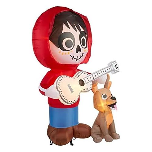 제네릭 할로윈 용품Generic Coco Miguel with Guitar and Dante Halloween Inflatable | 6.5 ft Tall Air Blown Halloween Display