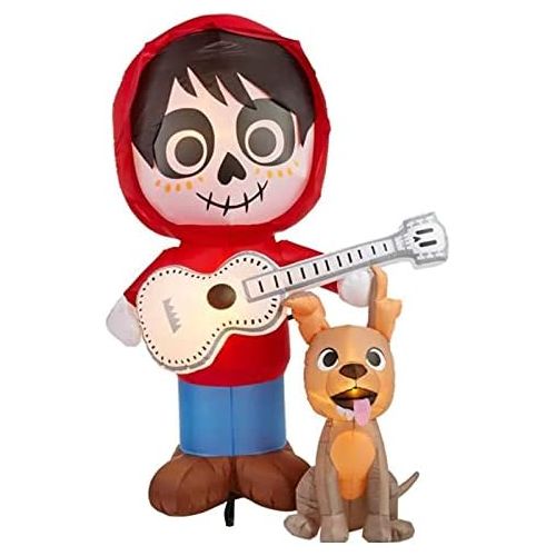 제네릭 할로윈 용품Generic Coco Miguel with Guitar and Dante Halloween Inflatable | 6.5 ft Tall Air Blown Halloween Display