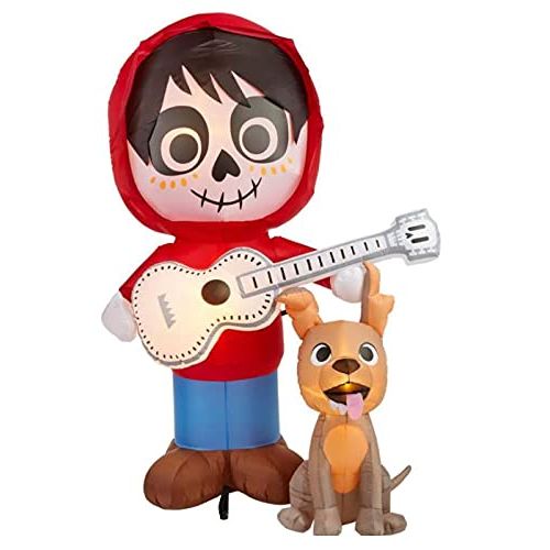 제네릭 할로윈 용품Generic Coco Miguel with Guitar and Dante Halloween Inflatable | 6.5 ft Tall Air Blown Halloween Display