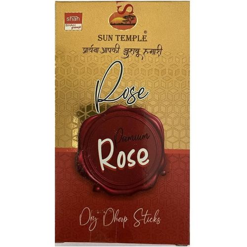 제네릭 인센스스틱 Generic Sun Temple - Set of 12 Pack of Dry Dhoop / Incense Sticks - 6 Scent with 2 Packets Each - Rose Jasmine Sandalwood Lavender Fragrant Gum Sai Shradha - Pure Natural and Herbal Produc