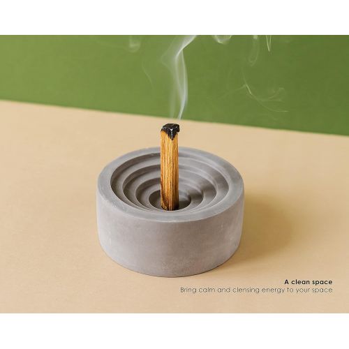 제네릭 인센스스틱 Generic Minimal Contemporary Cement Palo Santo Holder - 4 in 1 Incense, Scented Rope, Scented Cones and Palo Santo Burner / Holder - Incense and Palo Santo Not Included