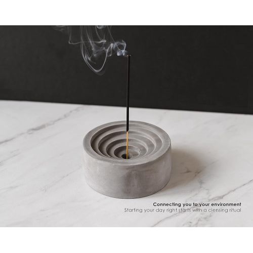 제네릭 인센스스틱 Generic Minimal Contemporary Cement Palo Santo Holder - 4 in 1 Incense, Scented Rope, Scented Cones and Palo Santo Burner / Holder - Incense and Palo Santo Not Included