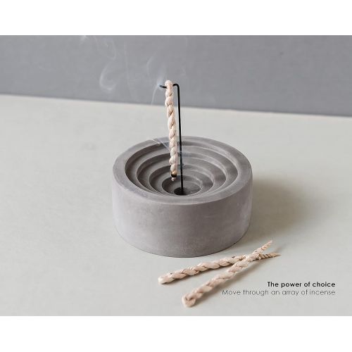 제네릭 인센스스틱 Generic Minimal Contemporary Cement Palo Santo Holder - 4 in 1 Incense, Scented Rope, Scented Cones and Palo Santo Burner / Holder - Incense and Palo Santo Not Included