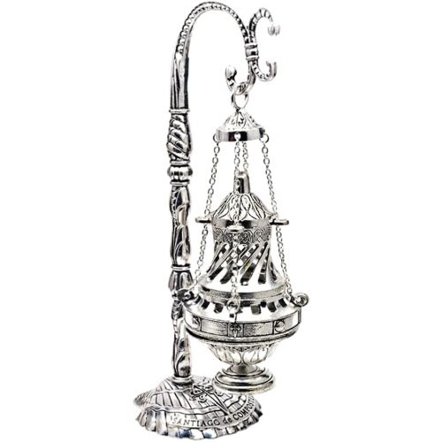 제네릭 인센스스틱 Generic Exquisite Incense Burner Alloy Incense Holder for Sticks Cones Coils Antique Art Piece Censer Bowl with Hanging Chain Stand Ornament - L