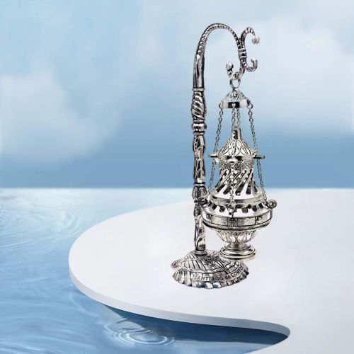 제네릭 인센스스틱 Generic Exquisite Incense Burner Alloy Incense Holder for Sticks Cones Coils Antique Art Piece Censer Bowl with Hanging Chain Stand Ornament - L