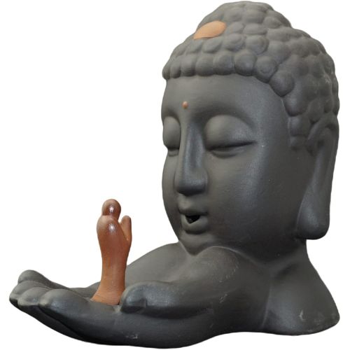 제네릭 인센스스틱 Generic Funmaker Backflow Incense Burner Buddha,Long Burning Incense Burner,Backflow Incense Burner Waterfall Ceramic Home Decration Incense Sticks Holders, for Living Room, Bedroom, Yoga