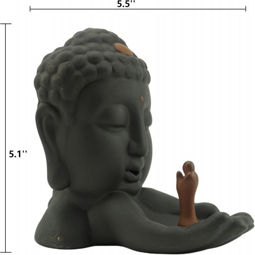 제네릭 인센스스틱 Generic Funmaker Backflow Incense Burner Buddha,Long Burning Incense Burner,Backflow Incense Burner Waterfall Ceramic Home Decration Incense Sticks Holders, for Living Room, Bedroom, Yoga