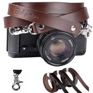 Generic Xaperture Quick Release Genuine Buff Leather Neck Strap for SLR/DSLR and mirrorless Cameras - Universal, Sturdy and Durable