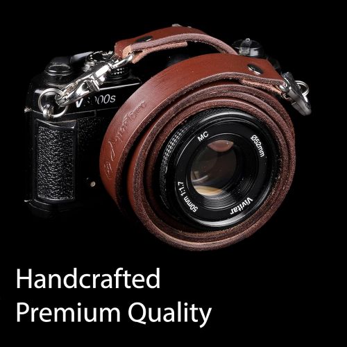 제네릭 Generic Xaperture Quick Release Genuine Buff Leather Neck Strap for SLR/DSLR and mirrorless Cameras - Universal, Sturdy and Durable