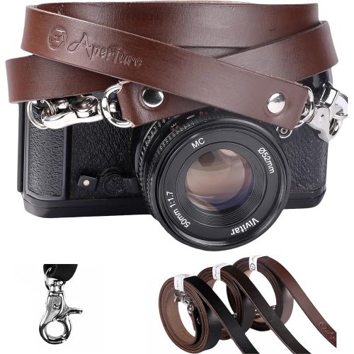 제네릭 Generic Xaperture Quick Release Genuine Buff Leather Neck Strap for SLR/DSLR and mirrorless Cameras - Universal, Sturdy and Durable