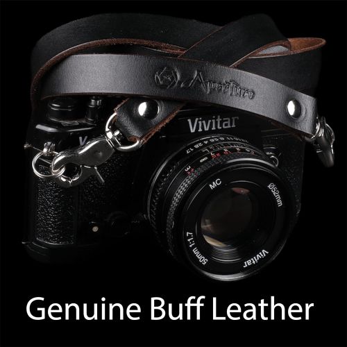 제네릭 Generic Xaperture Quick Release Genuine Buff Leather Neck Strap for SLR/DSLR and mirrorless Cameras - Universal, Sturdy and Durable